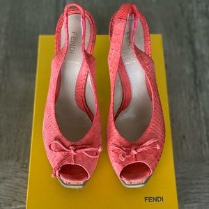 Fendi Spuntata Slingback Platform Heel